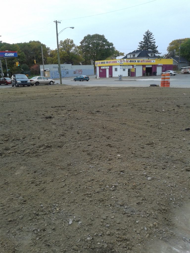 The lot after the building was leveled